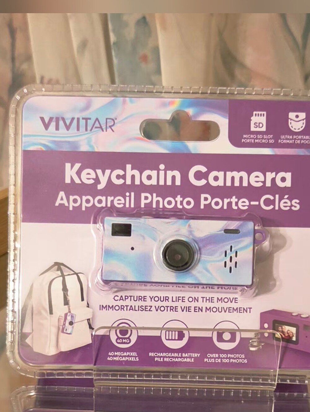 Vivitar Purple Keychain Camera - Portable Mini Digital Camera